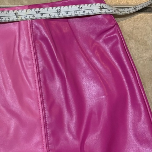 Pink Colorblock Faux Leather Colorblock Skirt Large - Picture 11 of 11